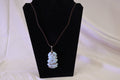 Braided Leather necklace with 120kt Marble pendant